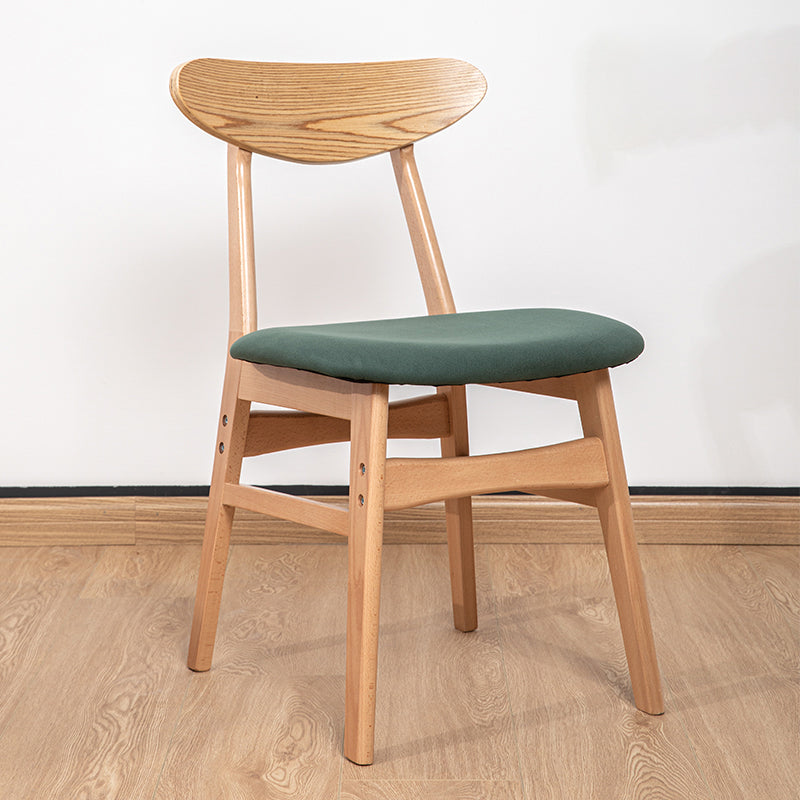 Chaise d'appoint de salle à manger à dossier ouvert d'intérieur en bois contemporain de 16'' de large