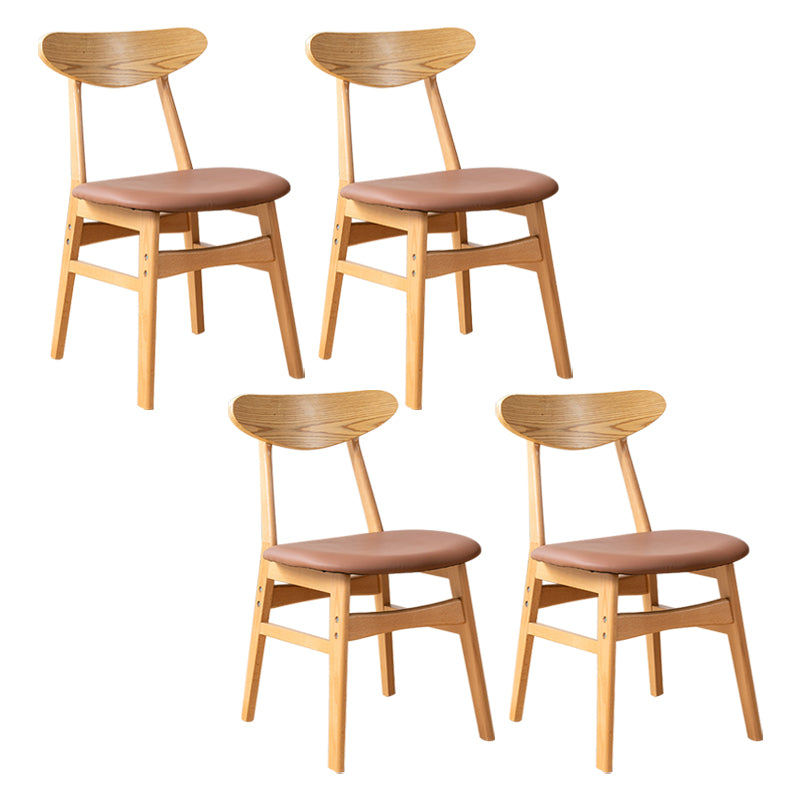 Chaise d'appoint de salle à manger à dossier ouvert d'intérieur en bois contemporain de 16'' de large