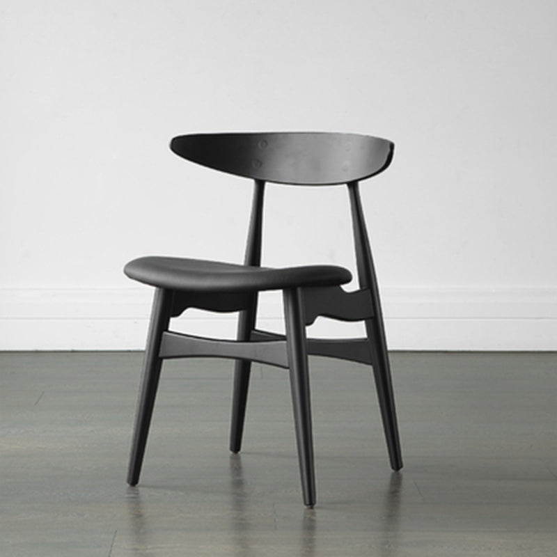 Chaise de salle à manger contemporaine chaise latérale ouverte avec 4 pattes en bois pour un usage domestique