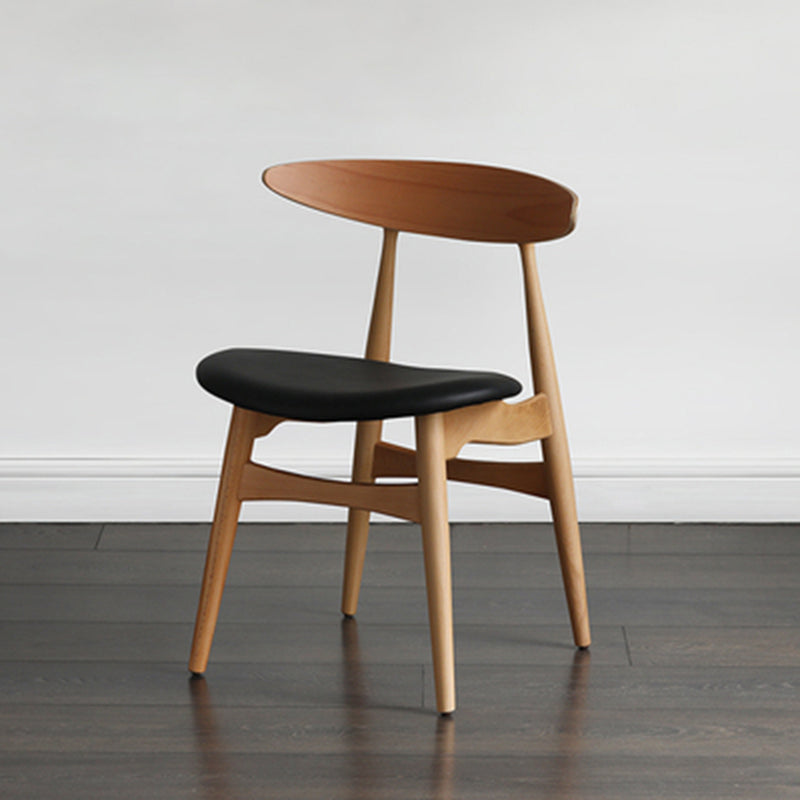 Chaise de salle à manger contemporaine chaise latérale ouverte avec 4 pattes en bois pour un usage domestique