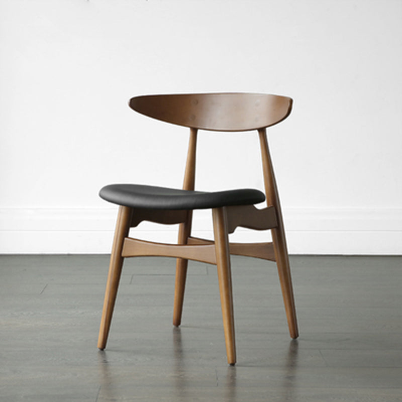 Chaise de salle à manger contemporaine chaise latérale ouverte avec 4 pattes en bois pour un usage domestique