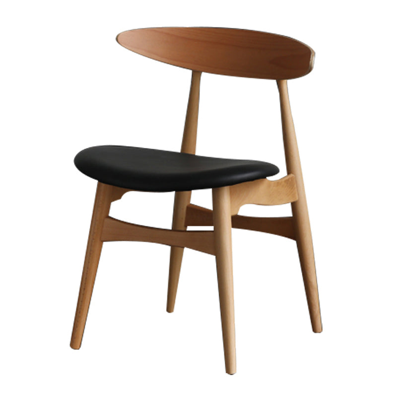 Chaise de salle à manger contemporaine chaise latérale ouverte avec 4 pattes en bois pour un usage domestique