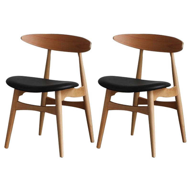 Chaise de salle à manger contemporaine chaise latérale ouverte avec 4 pattes en bois pour un usage domestique