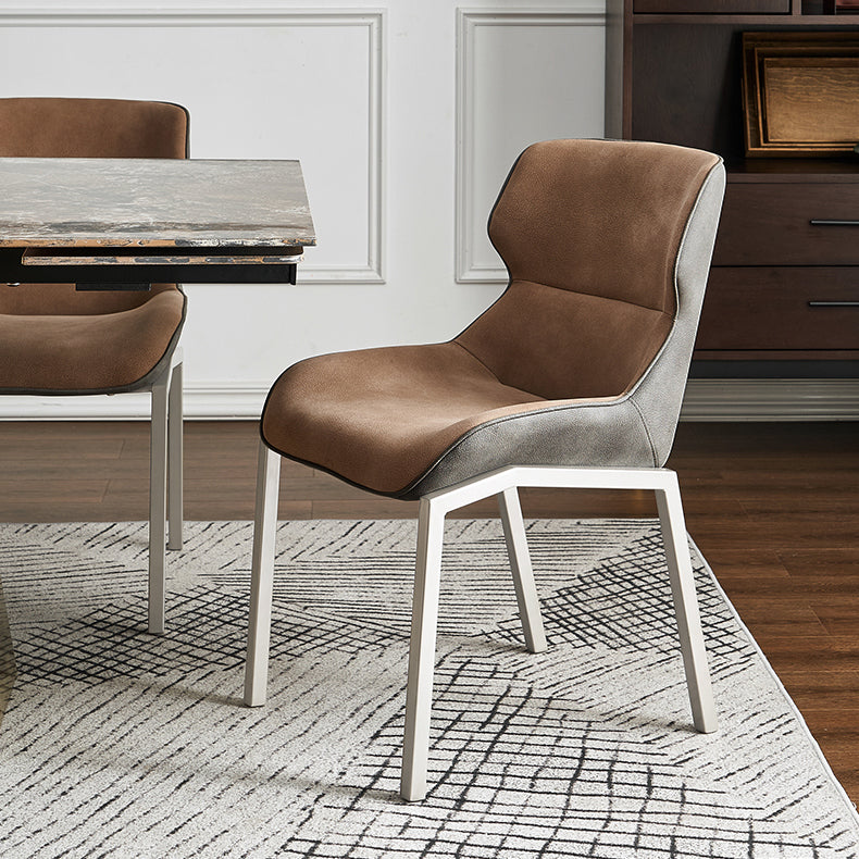 Nordic Cushioned Dining Chair 32"H Wingback Parsons Chair with Metal Base for Restaurant