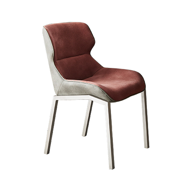 Nordic Cushioned Dining Chair 32"H Wingback Parsons Chair with Metal Base for Restaurant