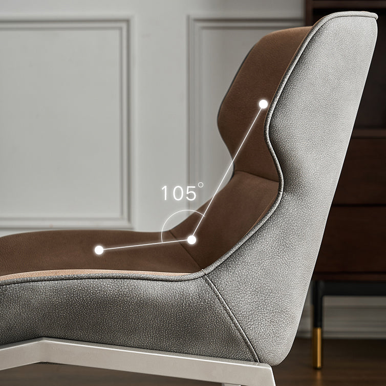 Nordic Cushioned Dining Chair 32"H Wingback Parsons Chair with Metal Base for Restaurant
