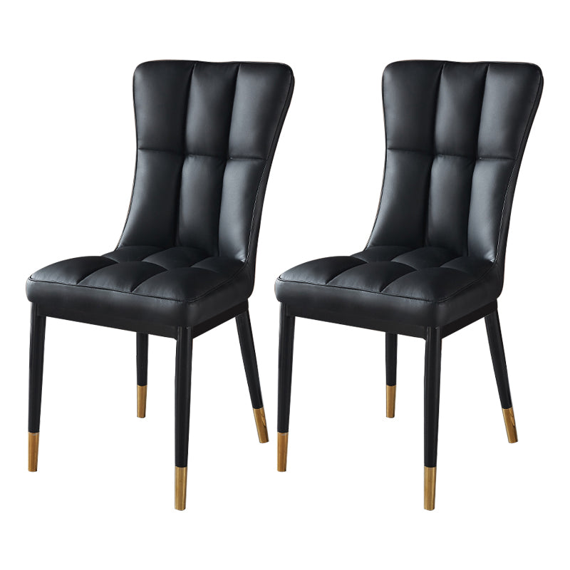 Glam Style Wingback Side Chair Upholstered Armless Dining Chairs for Home