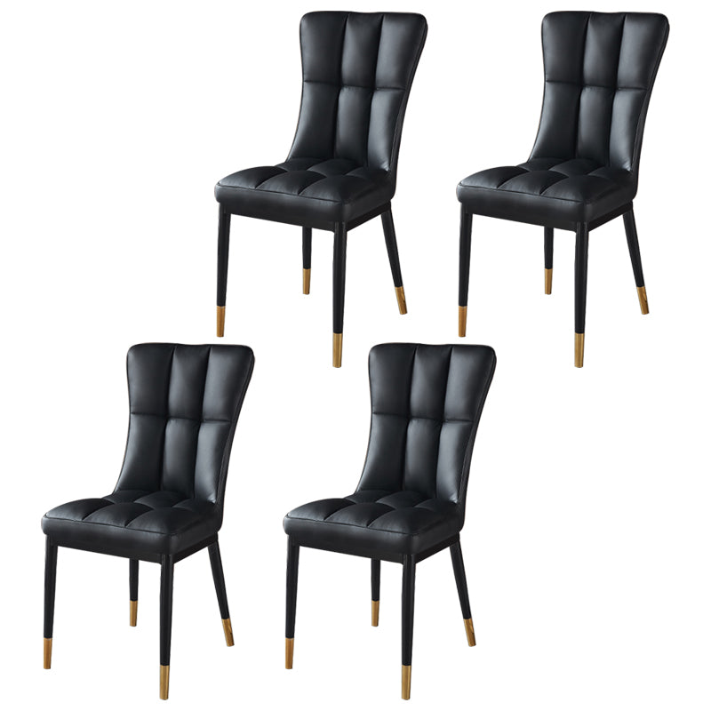 Glam Style Wingback Side Chair Upholstered Armless Dining Chairs for Home