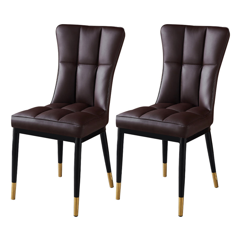 Glam Style Wingback Side Chair Upholstered Armless Dining Chairs for Home