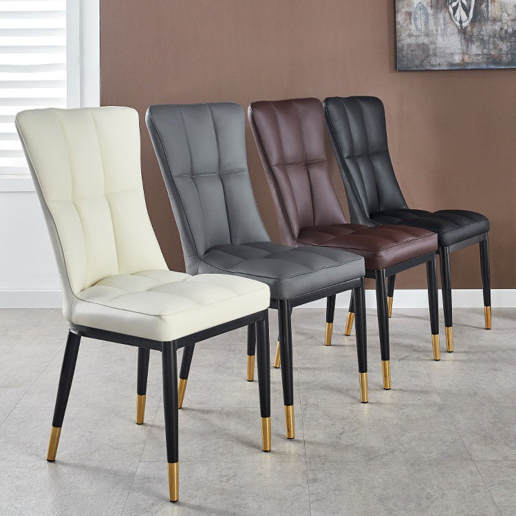 Glam Style Wingback Side Chair Upholstered Armless Dining Chairs for Home