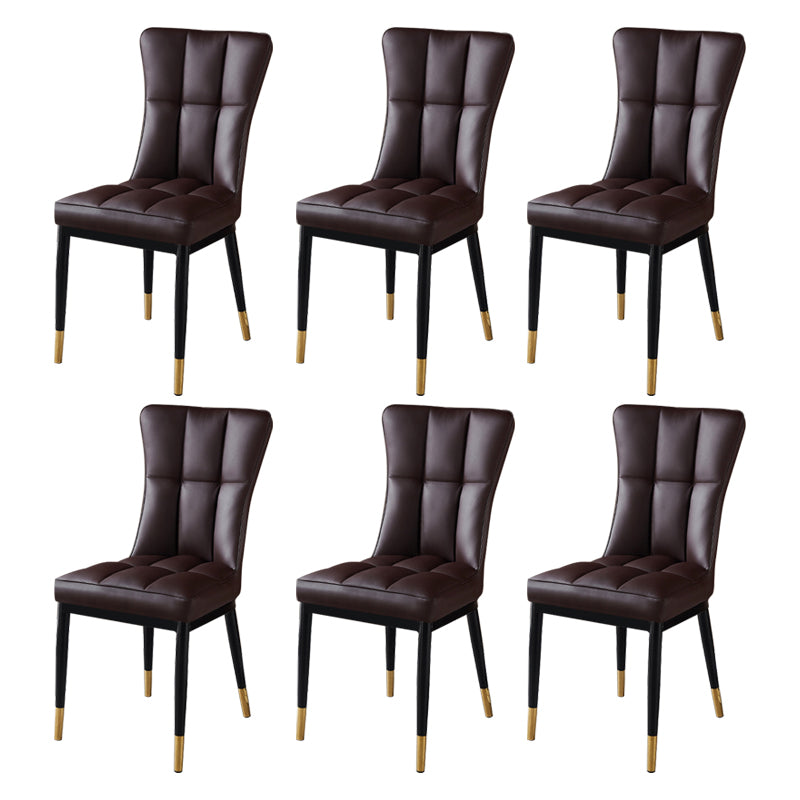 Glam Style Wingback Side Chair Upholstered Armless Dining Chairs for Home