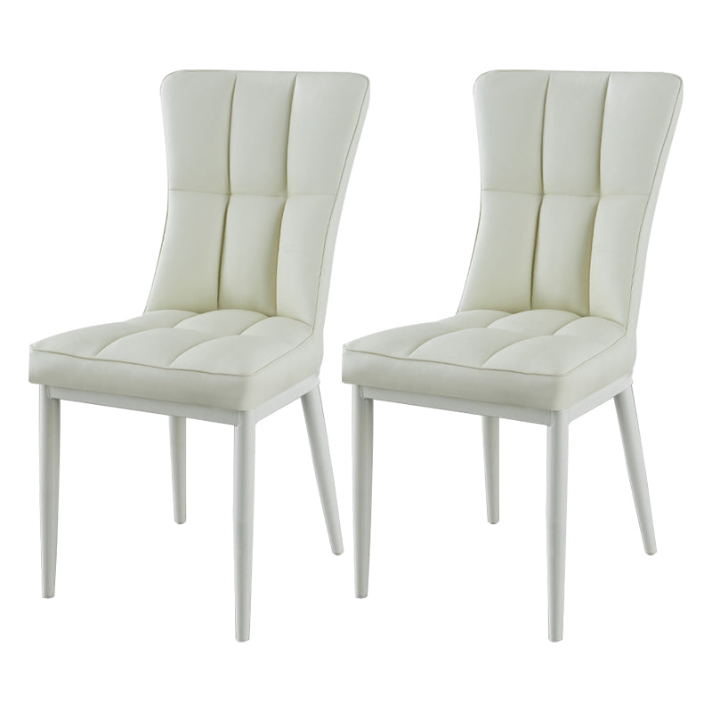 Glam Style Wingback Side Chair Upholstered Armless Dining Chairs for Home