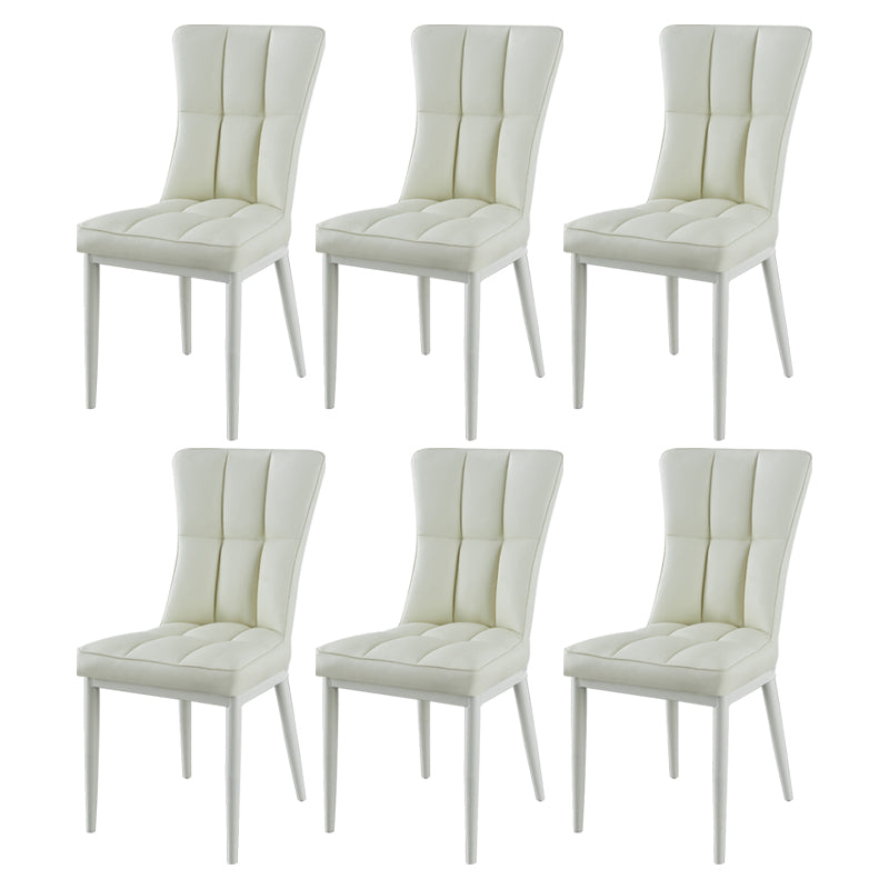 Glam Style Wingback Side Chair Upholstered Armless Dining Chairs for Home