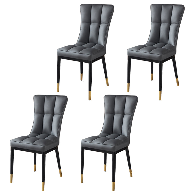Glam Style Wingback Side Chair Upholstered Armless Dining Chairs for Home