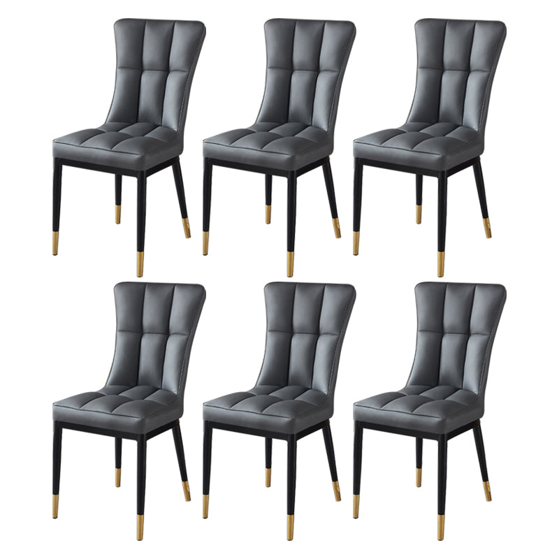 Glam Style Wingback Side Chair Upholstered Armless Dining Chairs for Home