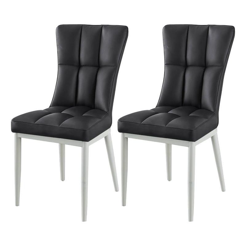 Glam Style Wingback Side Chair Upholstered Armless Dining Chairs for Home
