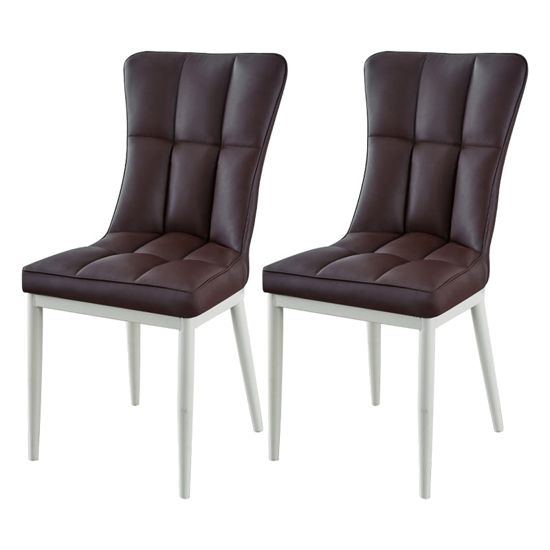 Glam Style Wingback Side Chair Upholstered Armless Dining Chairs for Home