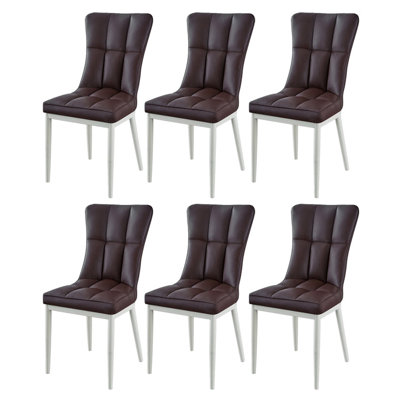 Glam Style Wingback Side Chair Upholstered Armless Dining Chairs for Home
