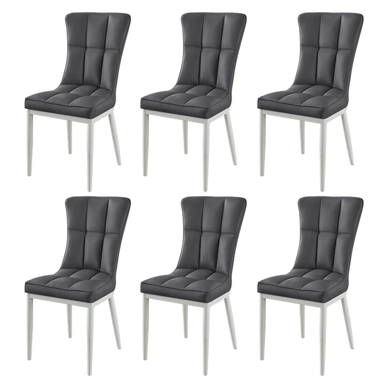 Glam Style Wingback Side Chair Upholstered Armless Dining Chairs for Home