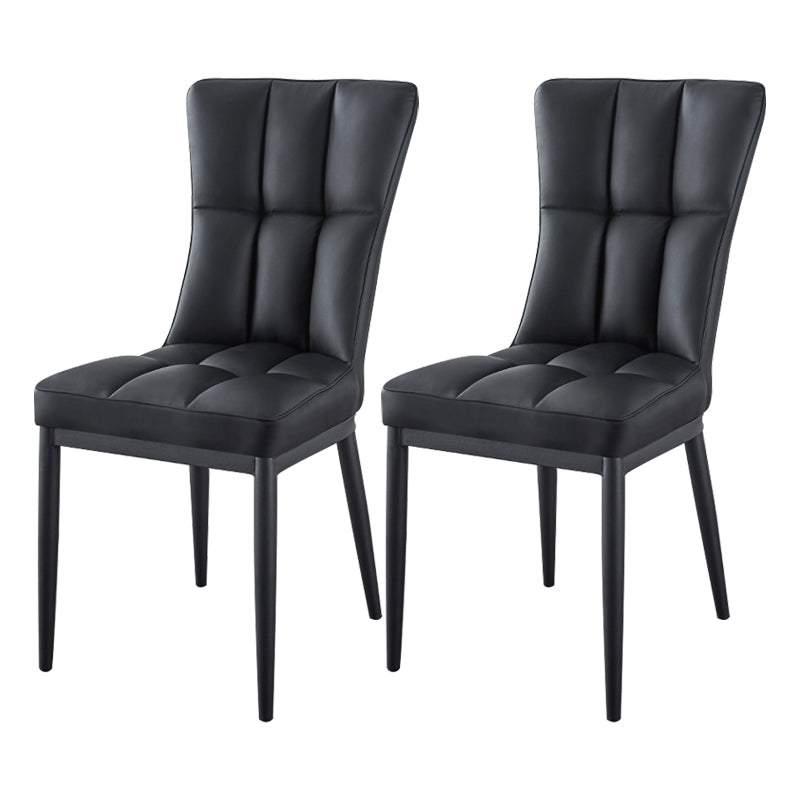 Glam Style Wingback Side Chair Upholstered Armless Dining Chairs for Home