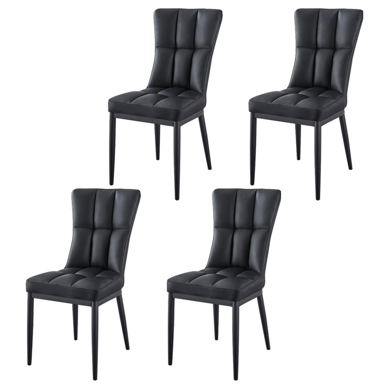 Glam Style Wingback Side Chair Upholstered Armless Dining Chairs for Home