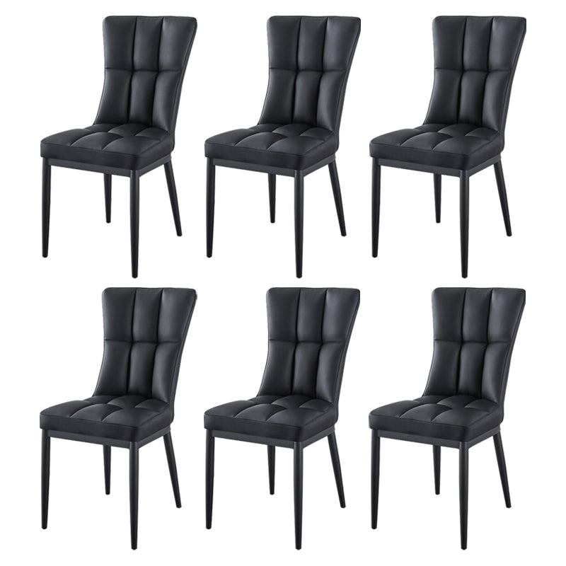 Glam Style Wingback Side Chair Upholstered Armless Dining Chairs for Home