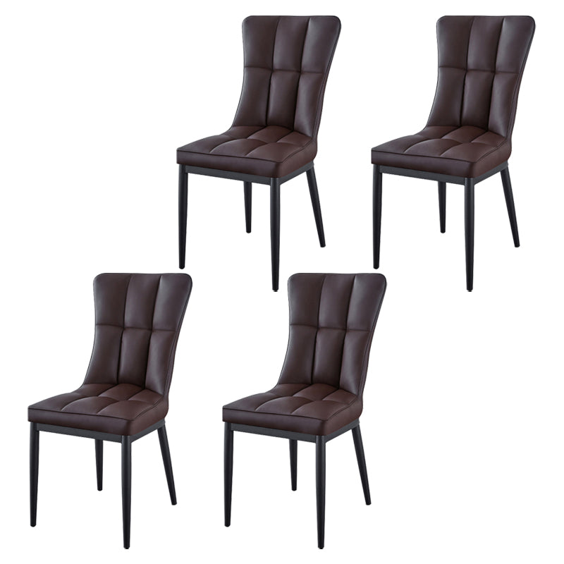 Glam Style Wingback Side Chair Upholstered Armless Dining Chairs for Home