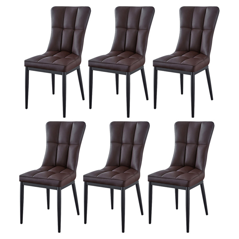 Glam Style Wingback Side Chair Upholstered Armless Dining Chairs for Home
