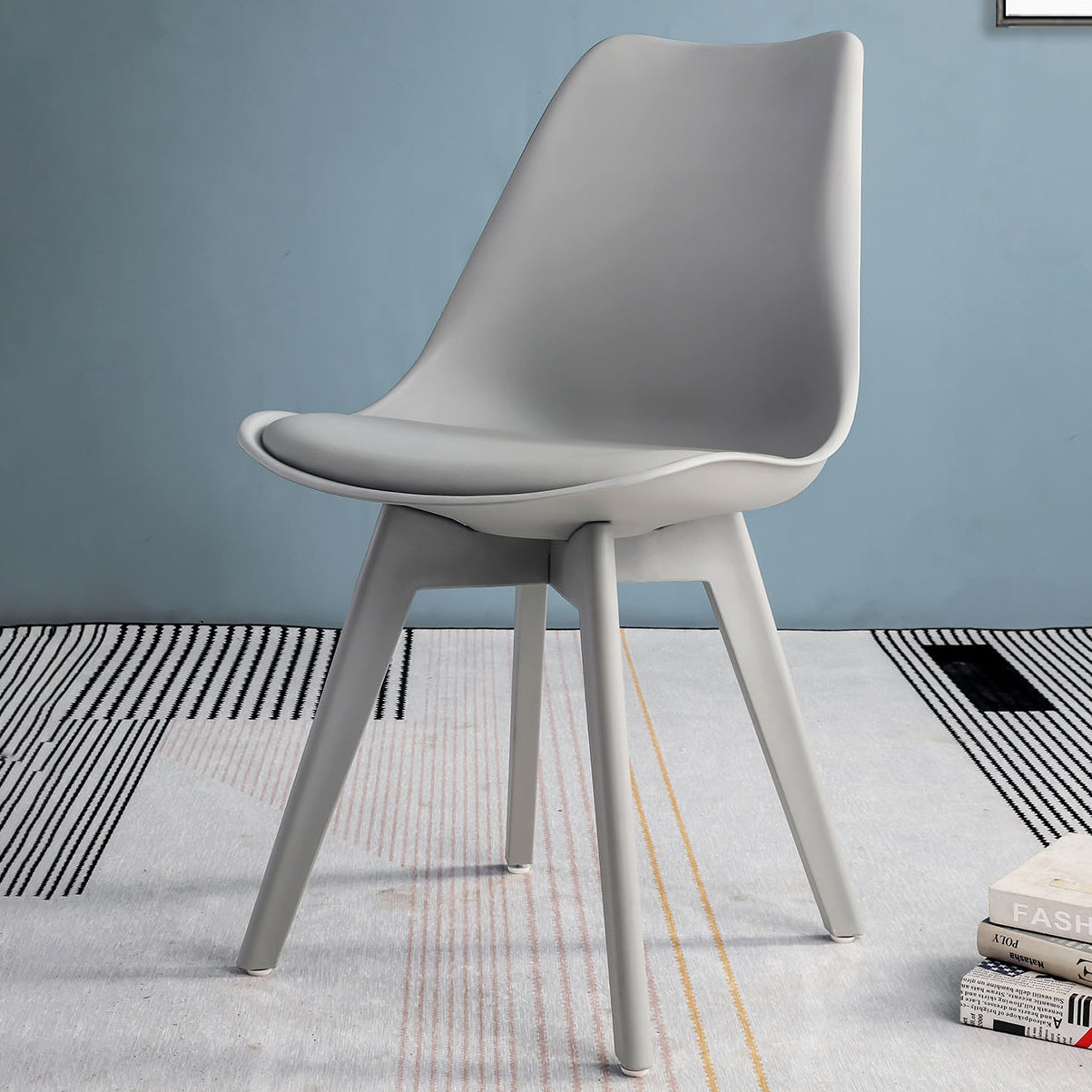 Sedia da pranzo in plastica in plastica in plastica glam sedia posteriore imbottita per uso domestico