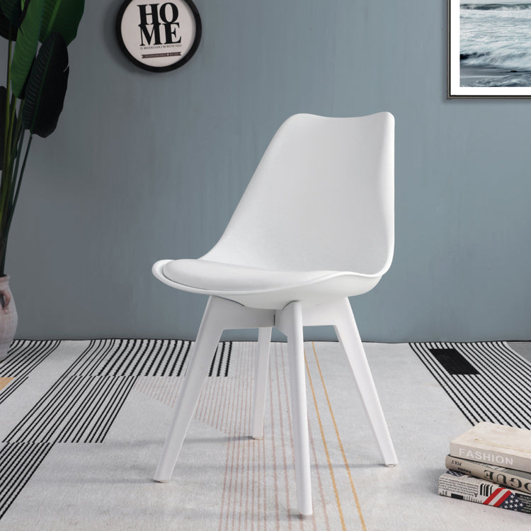 Sedia da pranzo in plastica in plastica in plastica glam sedia posteriore imbottita per uso domestico