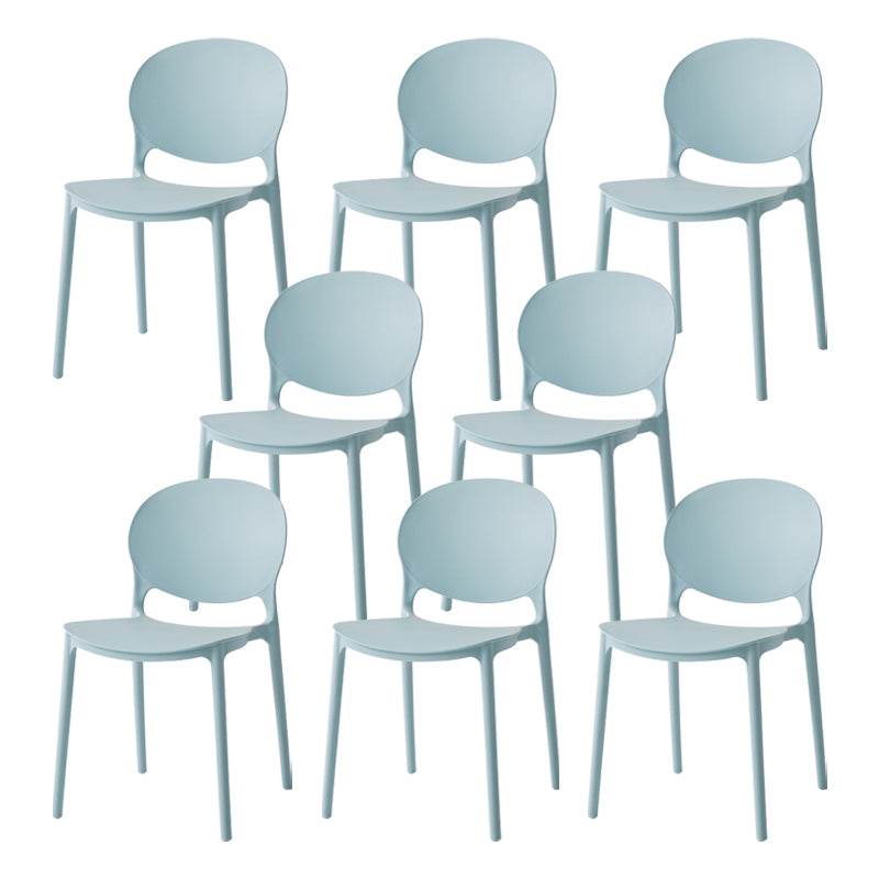 Chaise latérale de salle à manger à dossier ouvert en plastique nordique, chaise de salle à manger de 32 pouces avec 4 pieds pour Restaurant