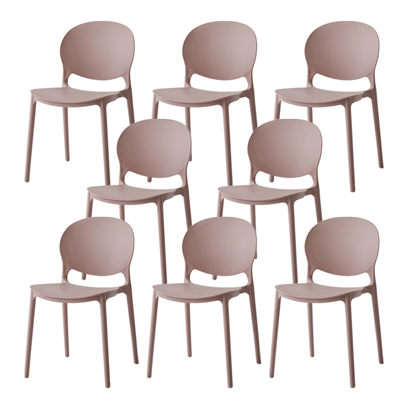Chaise latérale de salle à manger à dossier ouvert en plastique nordique, chaise de salle à manger de 32 pouces avec 4 pieds pour Restaurant