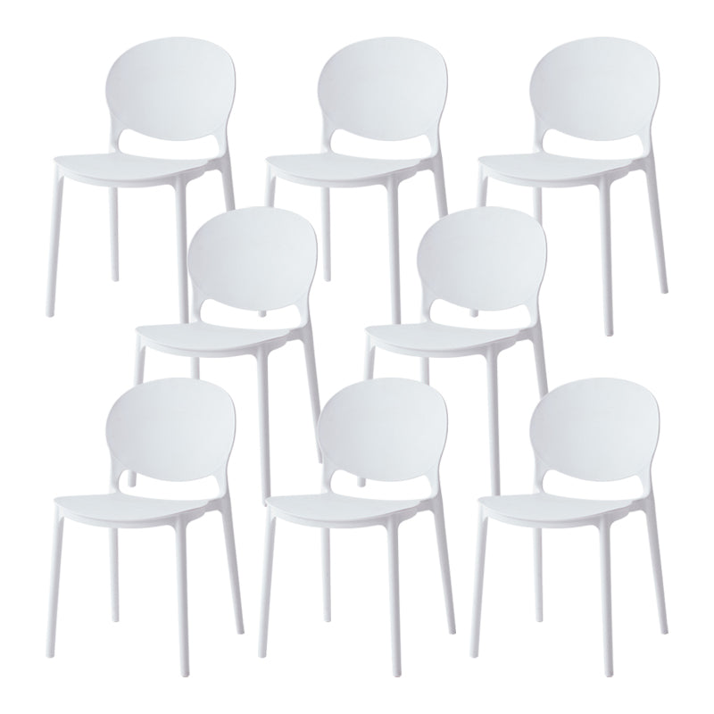 Chaise latérale de salle à manger à dossier ouvert en plastique nordique, chaise de salle à manger de 32 pouces avec 4 pieds pour Restaurant