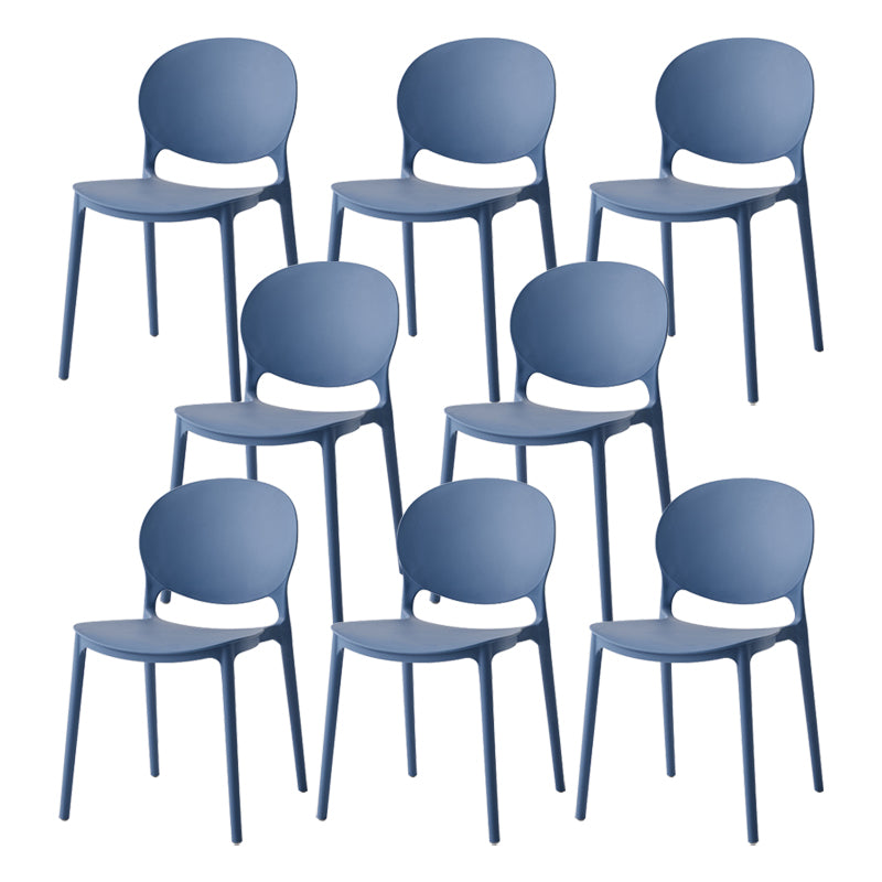 Chaise latérale de salle à manger à dossier ouvert en plastique nordique, chaise de salle à manger de 32 pouces avec 4 pieds pour Restaurant