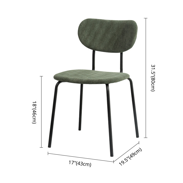 Chaises latérales de salle à manger en métal, Style Glam, chaise latérale à dossier ouvert pour usage domestique