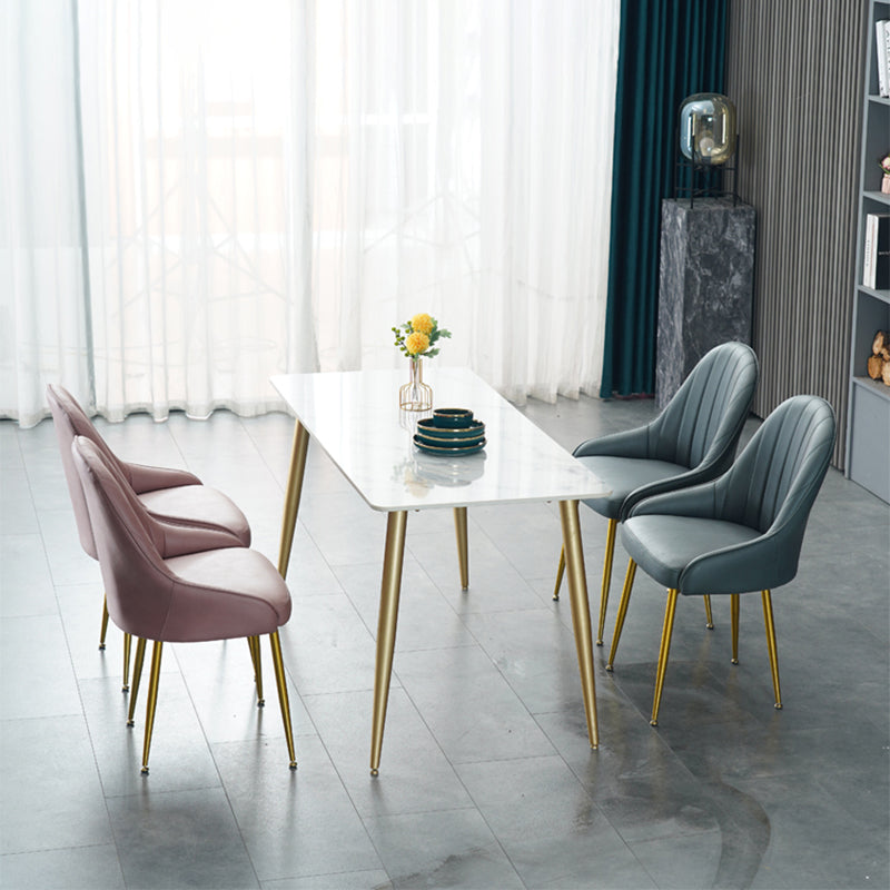 Glam – chaise de salle à manger à dossier solide, avec 4 pieds en métal, pour usage domestique