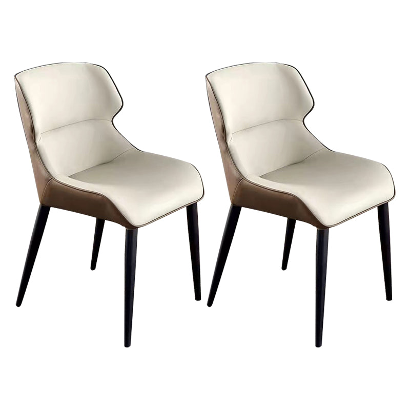 Modern Cushioned Dining Chair 32"H Wingback Parsons Chair with Metal Base for Restaurant