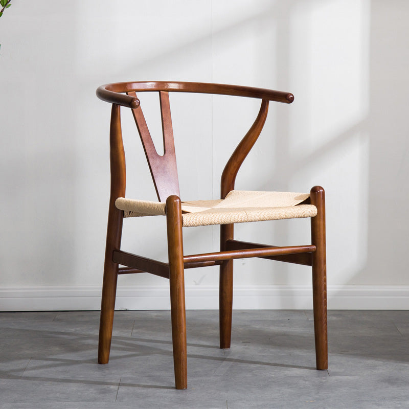 Fauteuil de salle à manger moderne en bois, avec coussin de couleur, chaise Wishbone pour la maison