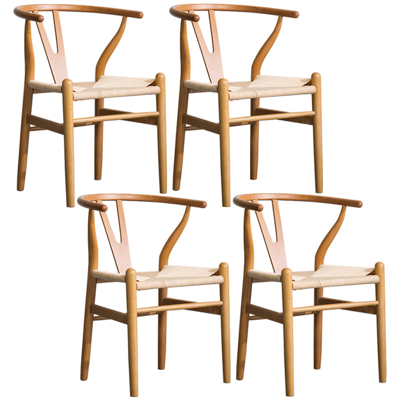 Fauteuil de salle à manger moderne en bois, avec coussin de couleur, chaise Wishbone pour la maison