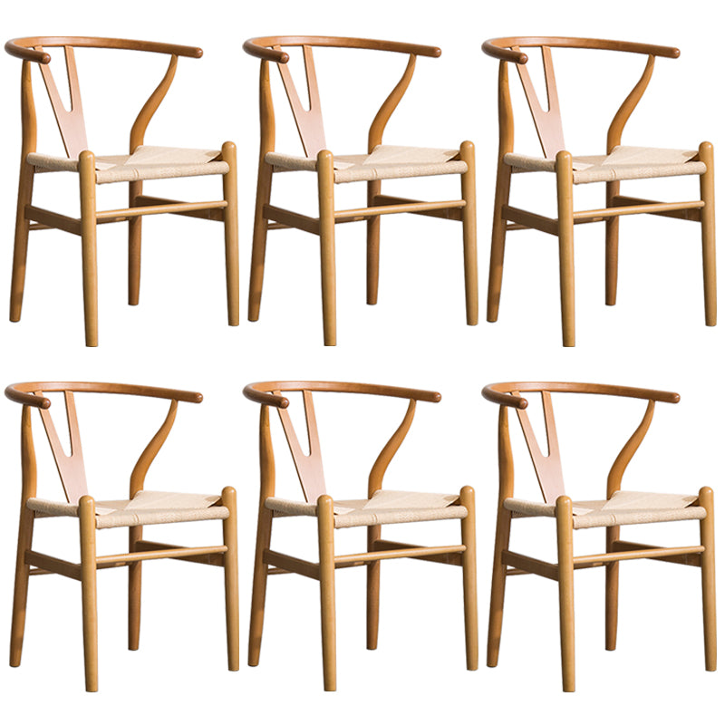 Fauteuil de salle à manger moderne en bois, avec coussin de couleur, chaise Wishbone pour la maison