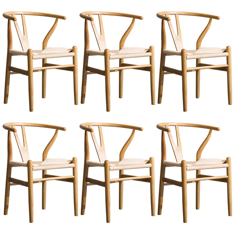 Fauteuil de salle à manger moderne en bois, avec coussin de couleur, chaise Wishbone pour la maison