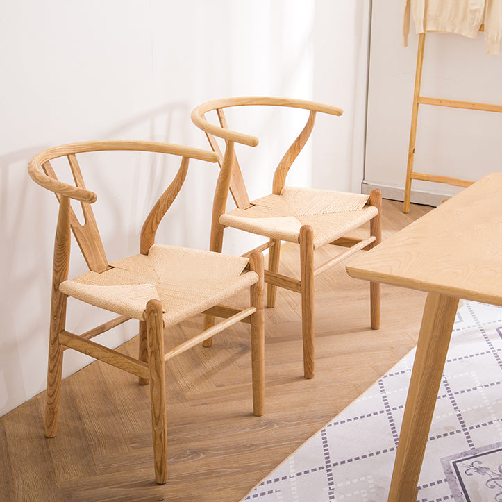 Fauteuil de salle à manger moderne en bois, avec coussin de couleur, chaise Wishbone pour la maison
