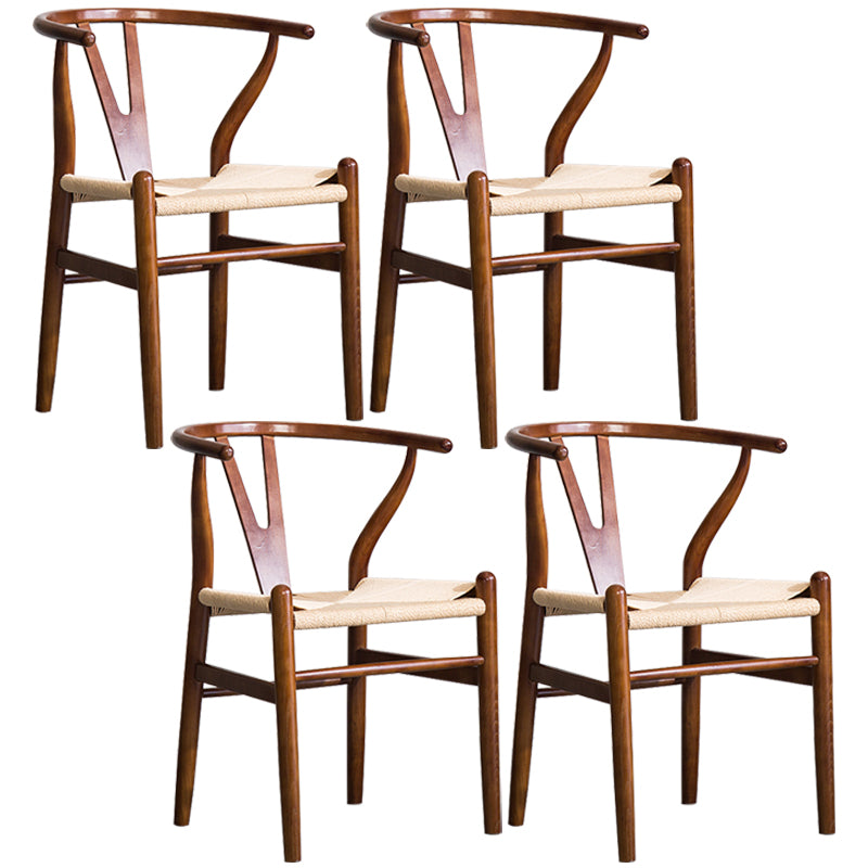 Fauteuil de salle à manger moderne en bois, avec coussin de couleur, chaise Wishbone pour la maison