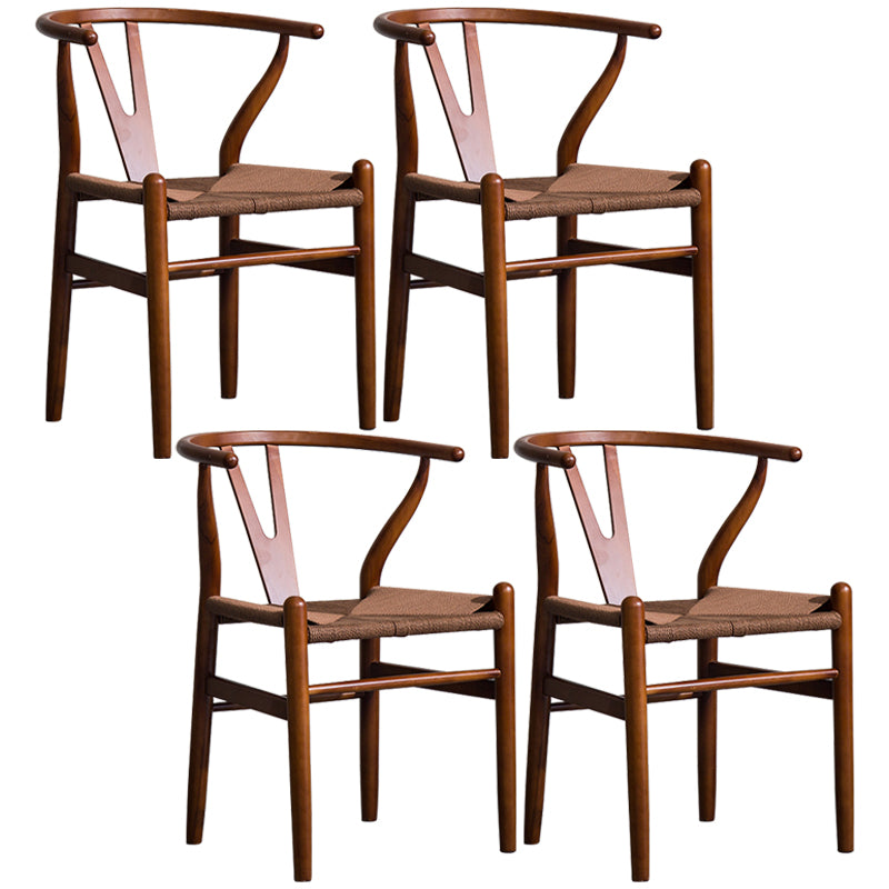 Fauteuil de salle à manger moderne en bois, avec coussin de couleur, chaise Wishbone pour la maison