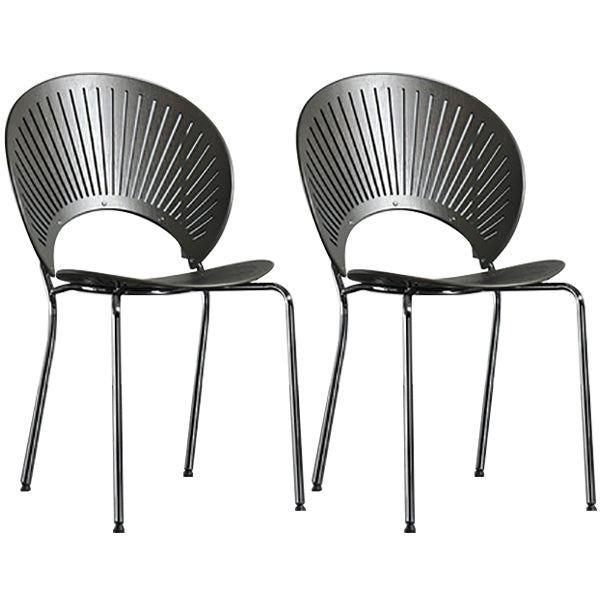 Metal Contemporary Style Kitchen Chair Open Back Side Dining Chairs Set