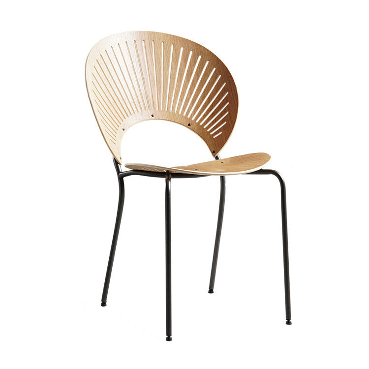Metal Contemporary Style Kitchen Chair Open Back Side Dining Chairs Set