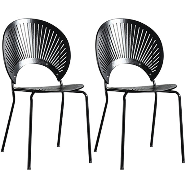 Metal Contemporary Style Kitchen Chair Open Back Side Dining Chairs Set