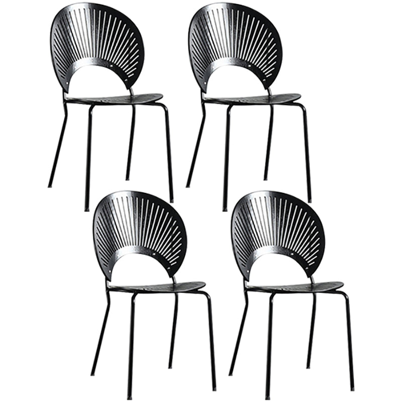 Metal Contemporary Style Kitchen Chair Open Back Side Dining Chairs Set