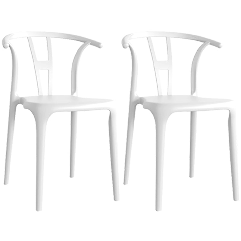 Contemporary Plastic Open Side Chair Stacking Study Room Dining Chair With Matte Finish