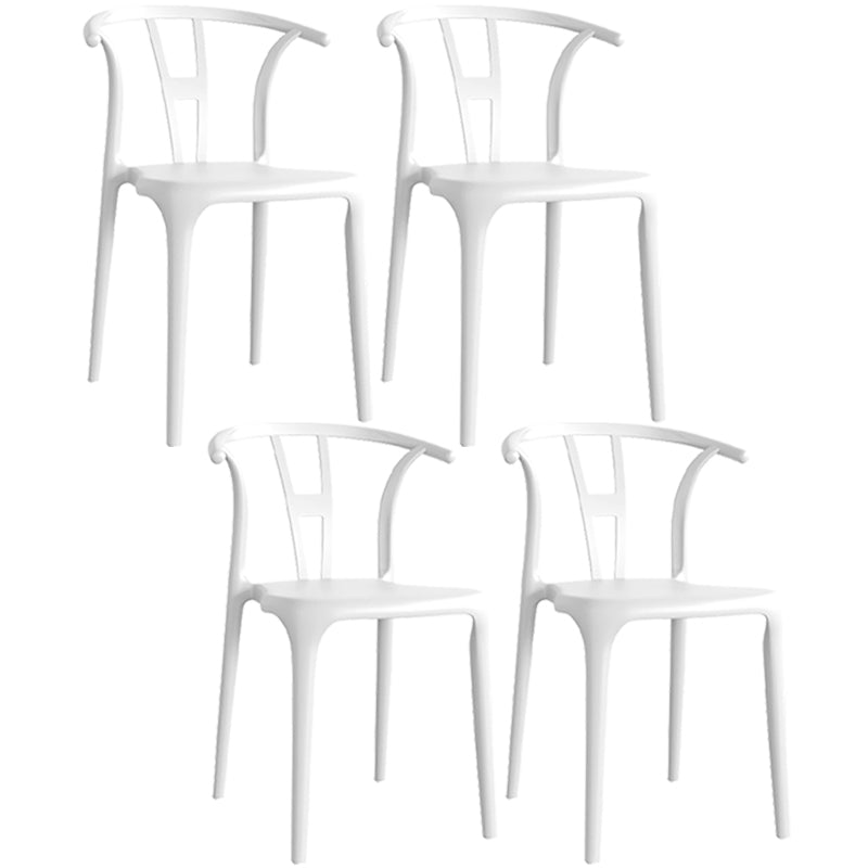 Contemporary Plastic Open Side Chair Stacking Study Room Dining Chair With Matte Finish